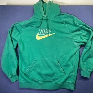 Nike Center Spellout Embroidered Hoodie Sweatshirt Mens L 90s Y2K Vintage 1337